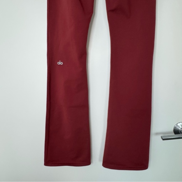 Small ALO Yoga Maroon Airbrush High Waist Bootcut Sculpt Leggings Cranberry Full - Picture 7 of 16